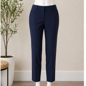 Ann‎ Taylor Womens Ankle Pants Navy Blue Slim Professional Workwear 12